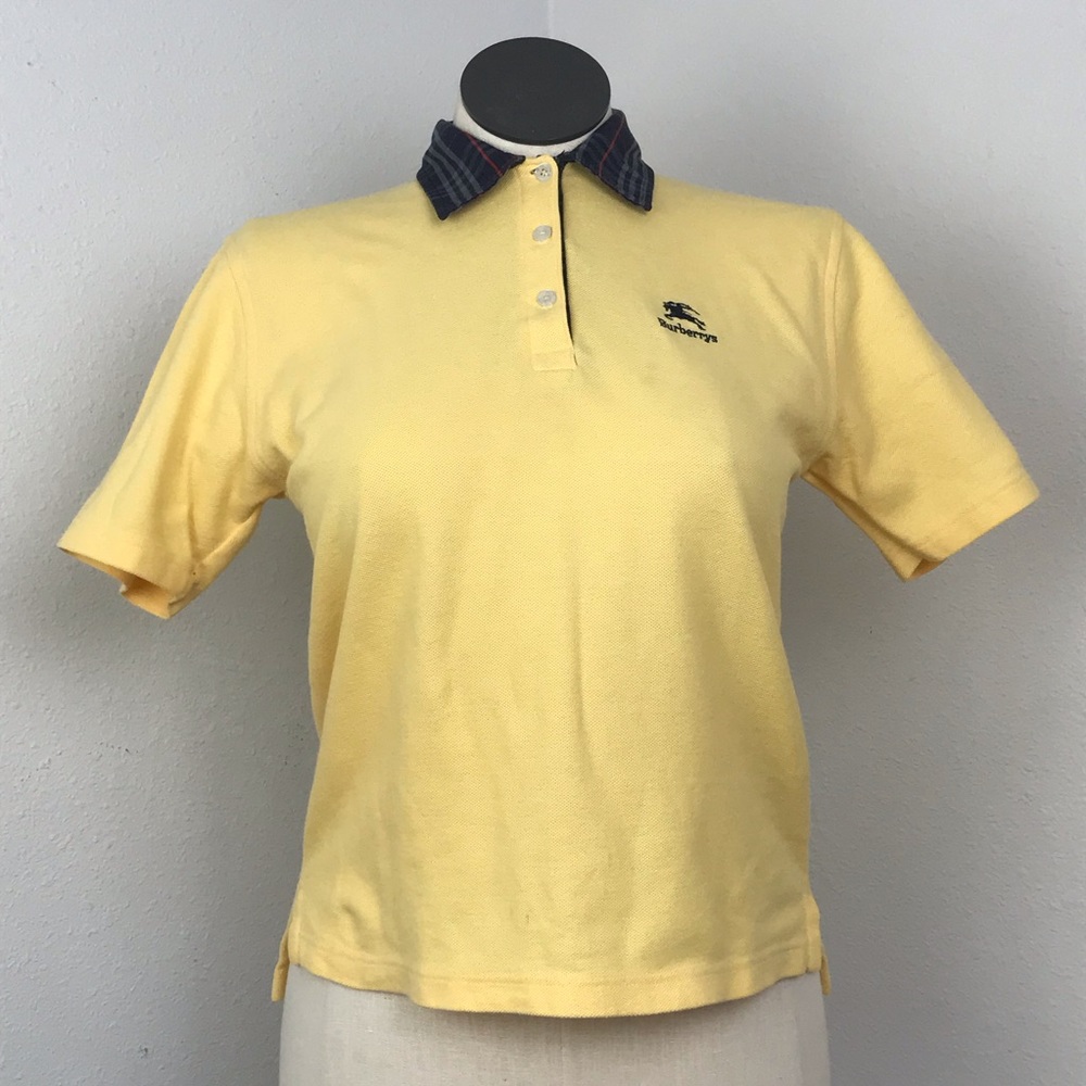 Burberrys Polo Shirt ; Short Sleeve Women’s Size S Color Yellow Nova Check Neck - Picture 13 of 13